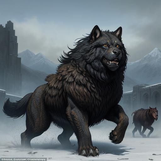 Majestic Canine Portrait in Dark Fantasy Style