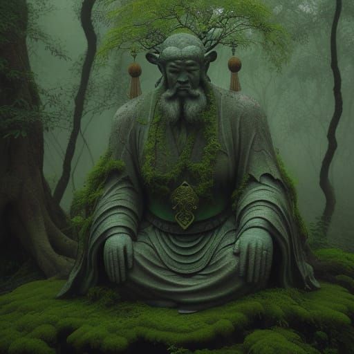 Ancient Wisdom in a Mystical Forest