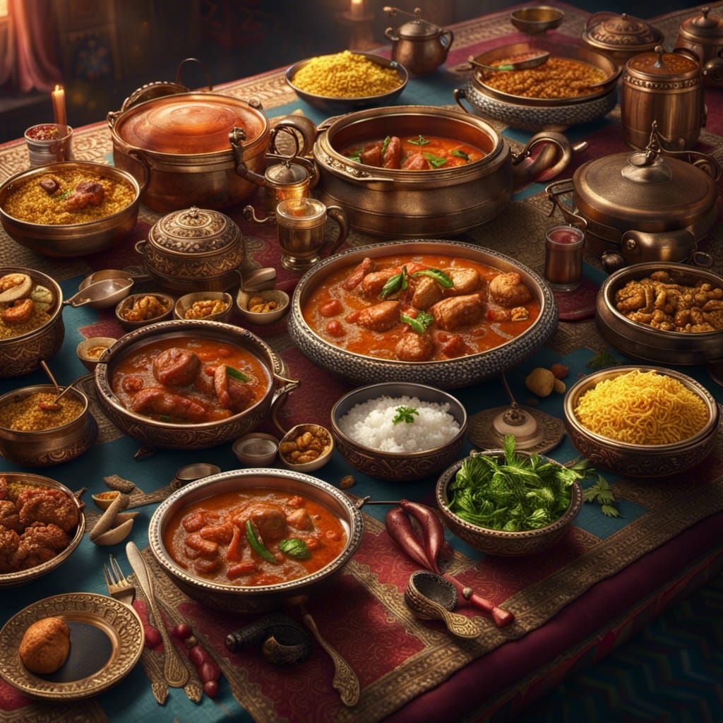 Epic Indian Feast with Intricate Details