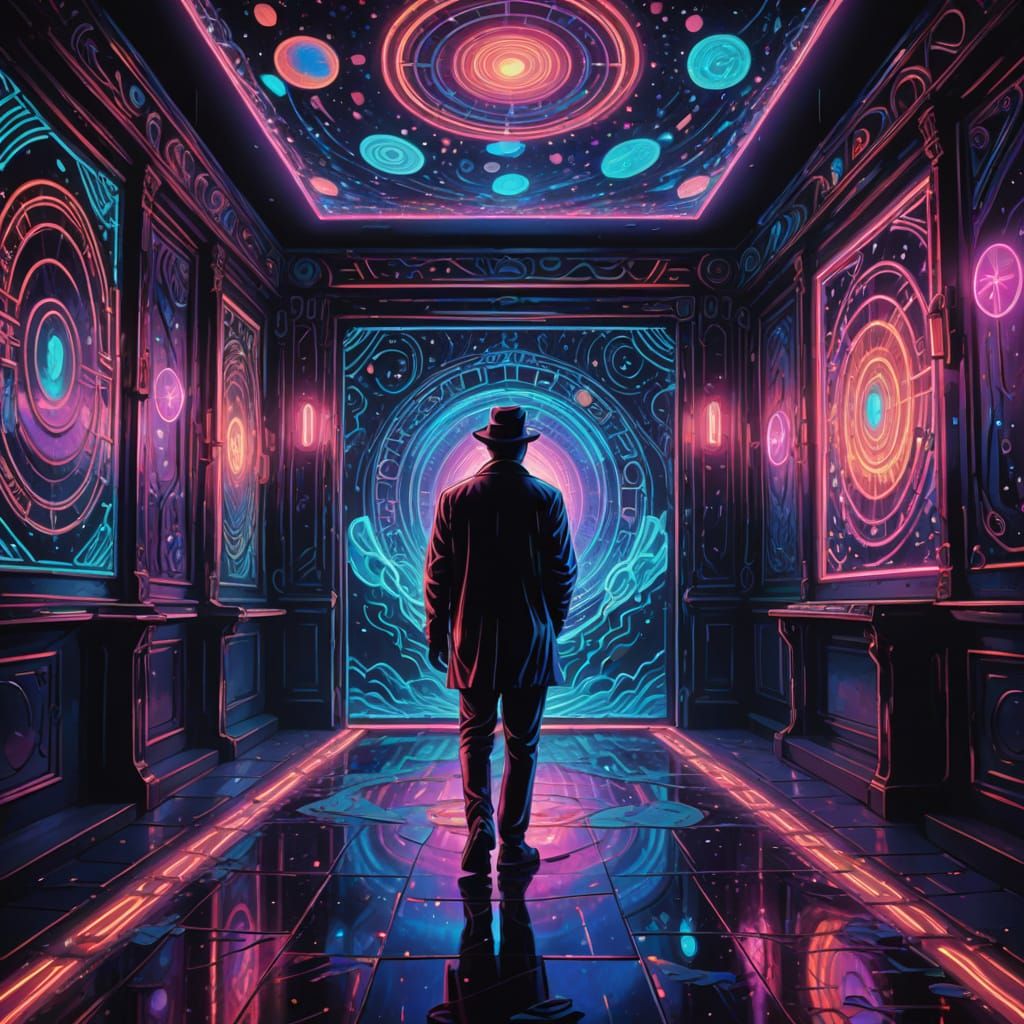 Surreal Cosmic Cabaret: A Dreamlike Digital Painting