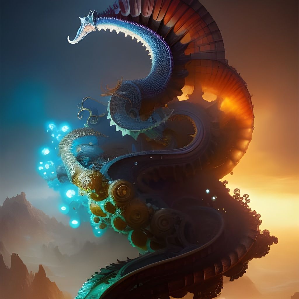 Steampunk Mechanical Seahorses in 8K Resolution