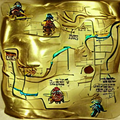 Antique Treasure Map Leading to Golden Helmet