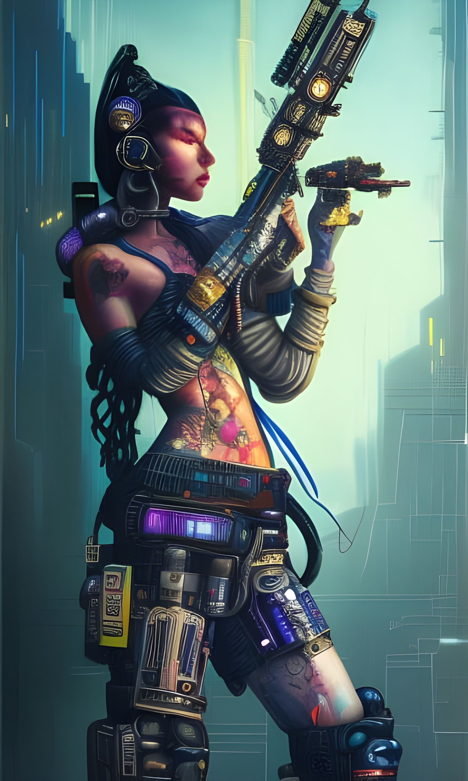 Cyberpunk bounty hunter
