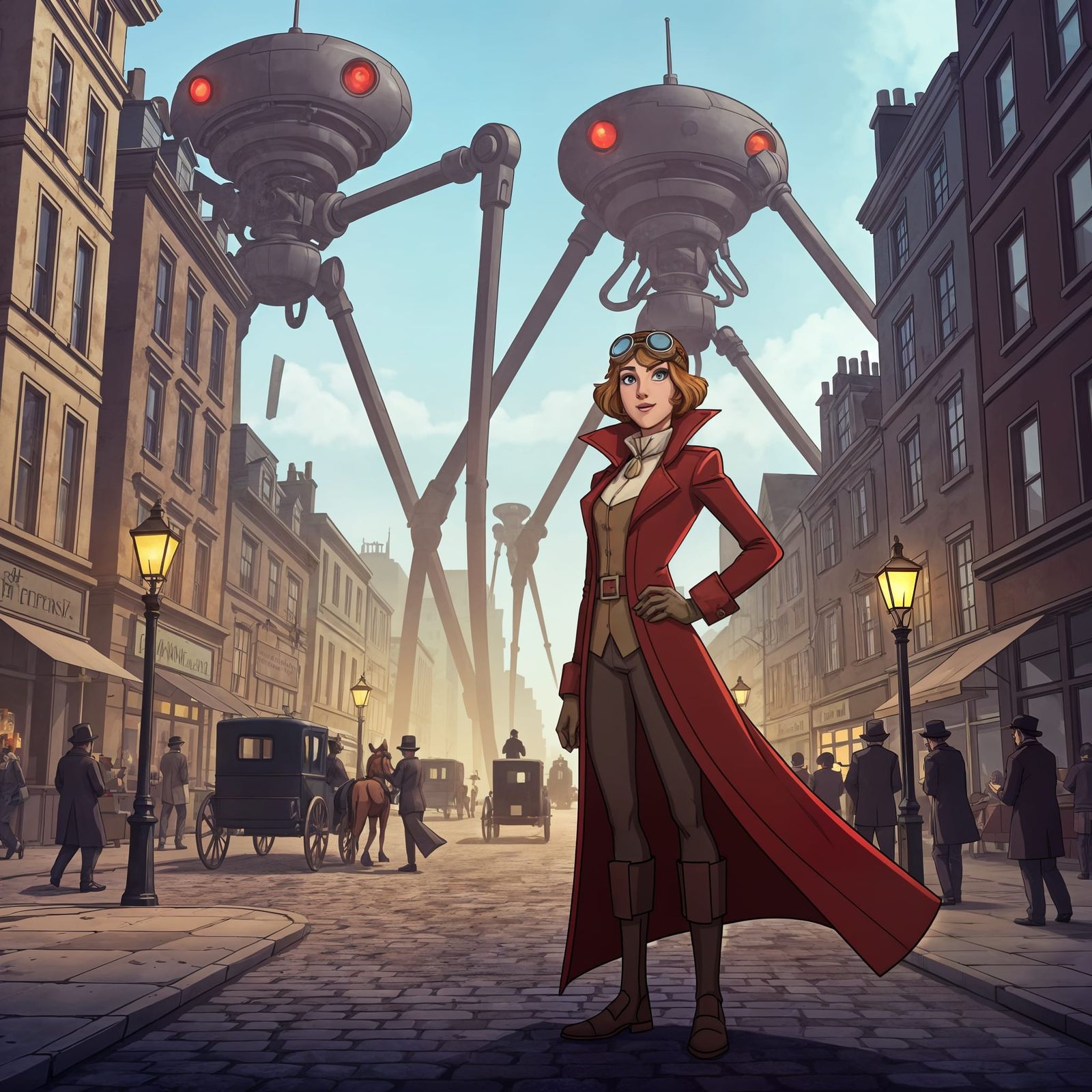 War of the Worlds in 2D Cartoon Style