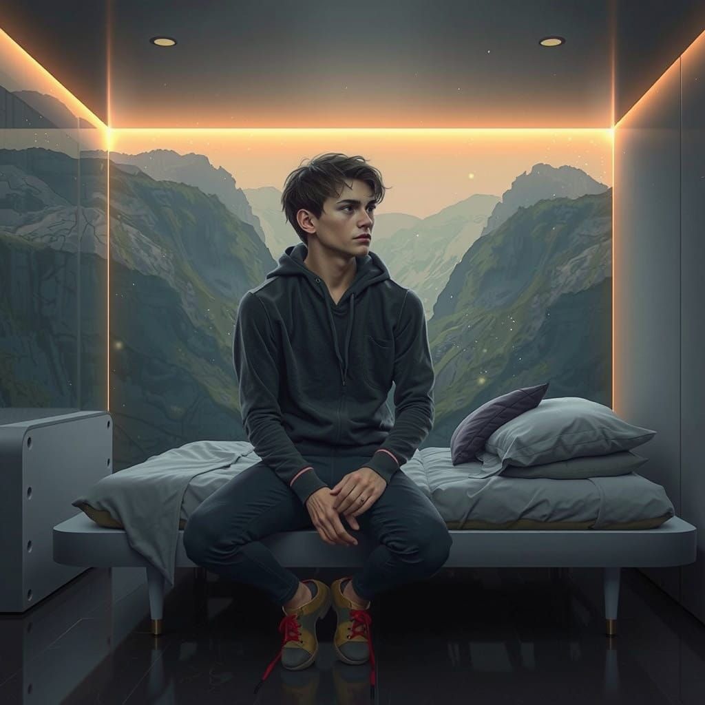 Fantastical Youth in a Vibrant, Unreal Environment