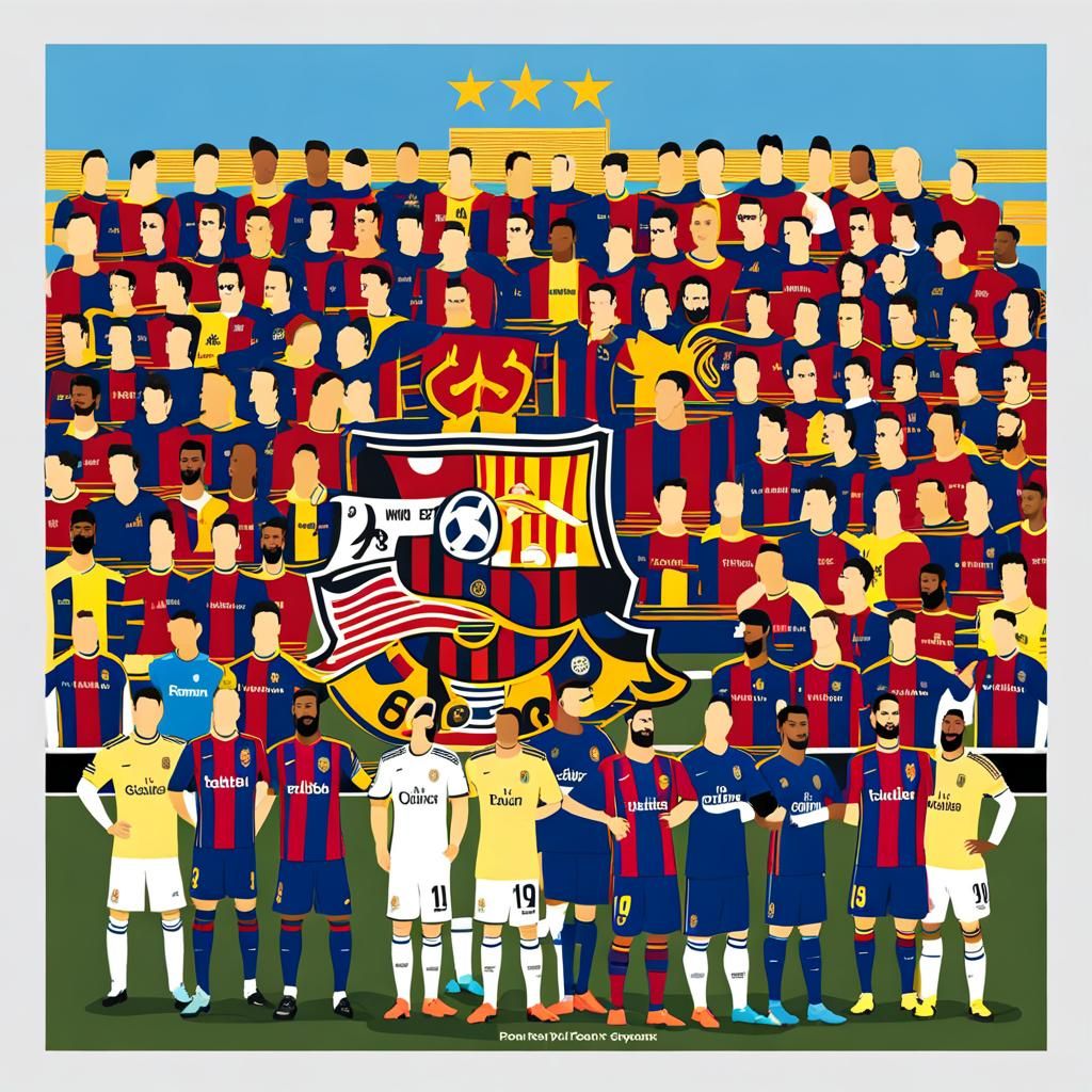 Barcelona and Real Madrid: A Digital Art Fusion