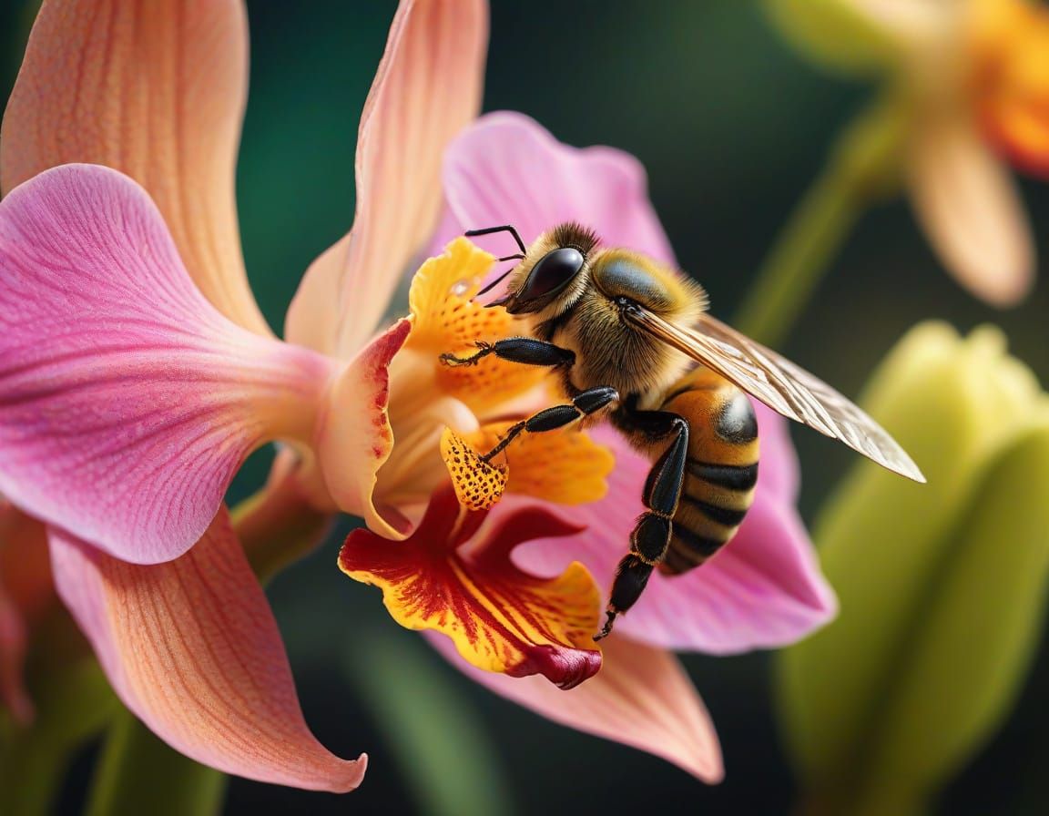 Vibrant Mexican Bee in Golden Hour