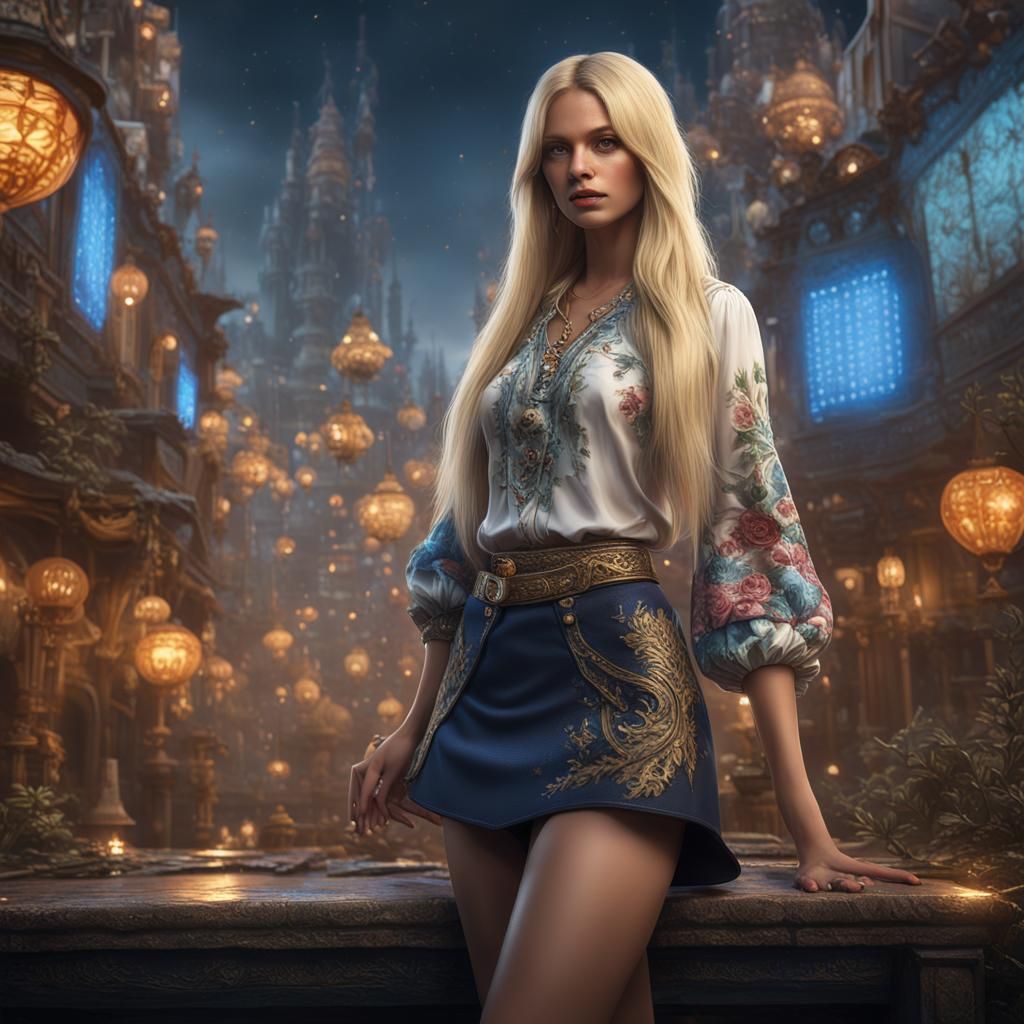 Blonde Woman in Fantasy Concept Art
