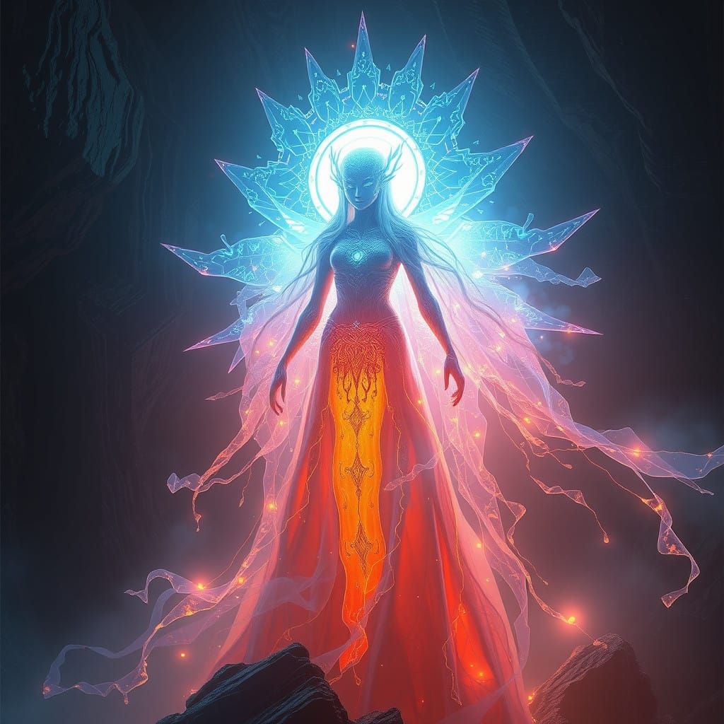 Ethereal Figure in Radiant Aura