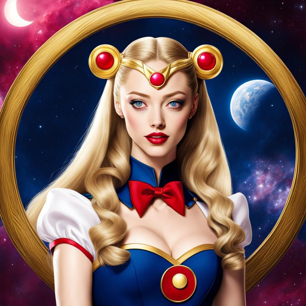 Amanda Seyfried as Sailor Moon Anime Art