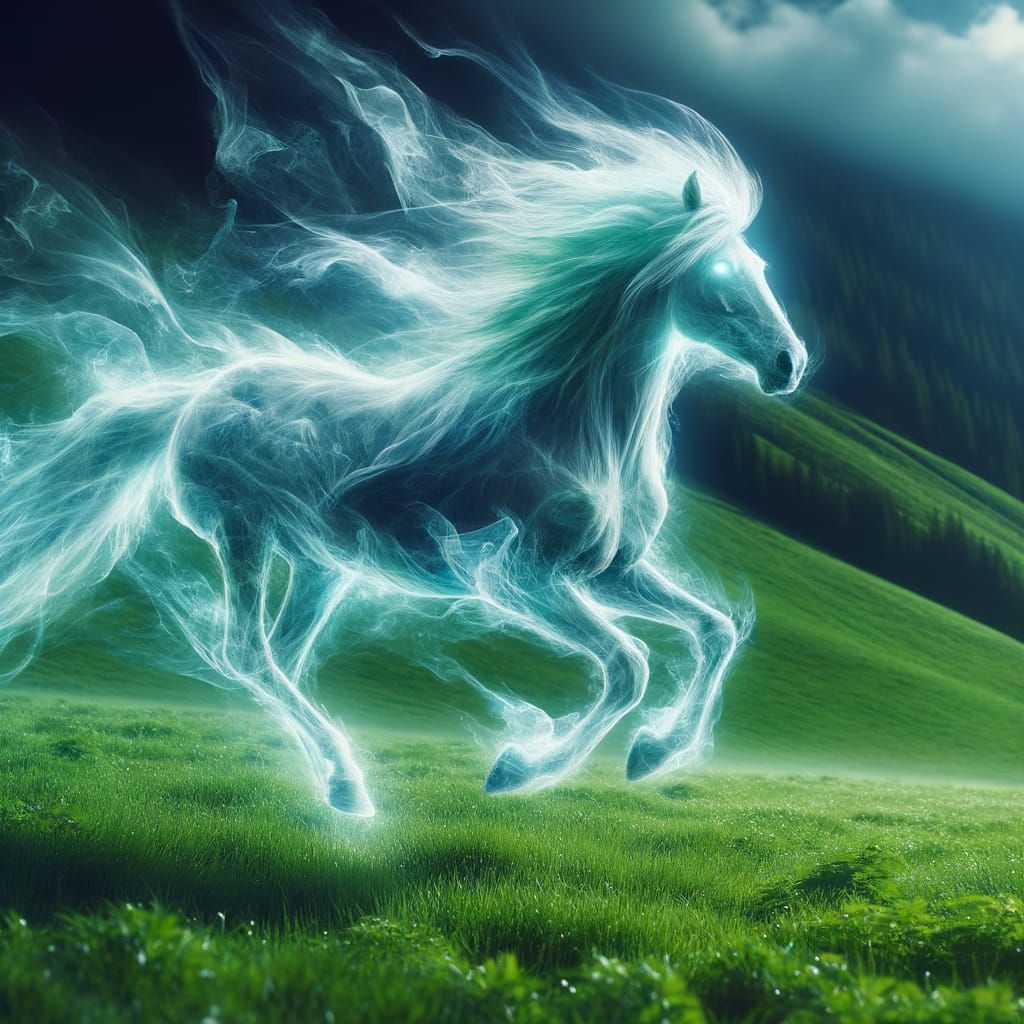 Free-Spirited Native American Horse Spirit Gallops Across Gr...