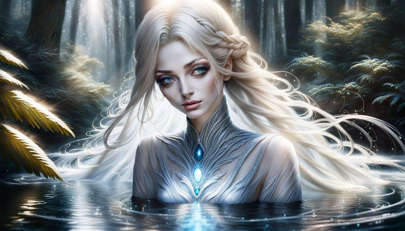 Aasimar Portrait in Anime Style with Ethereal Lighting