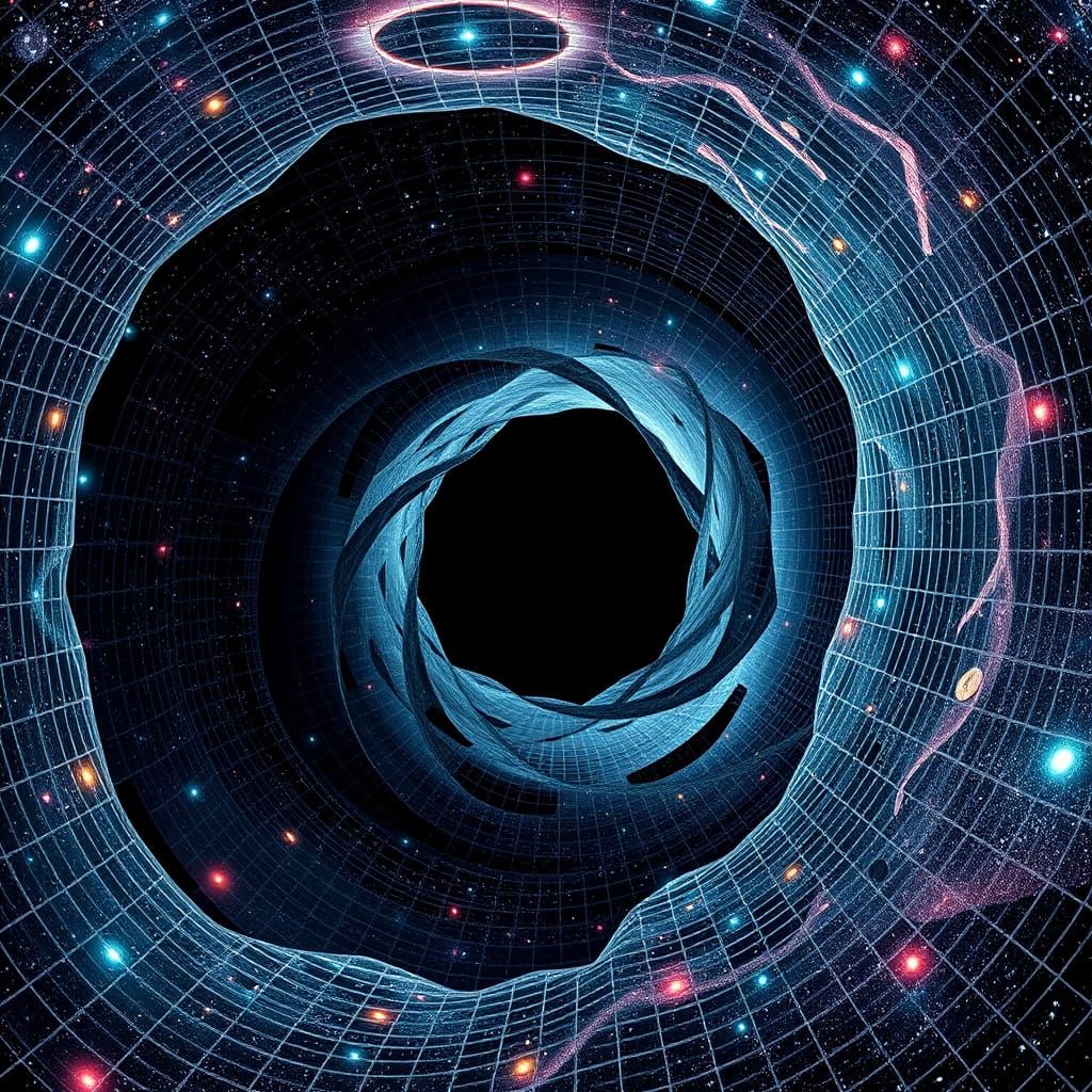 Cosmic Vortex: Hyperrealistic Black Hole in Kaleidoscopic Sp...