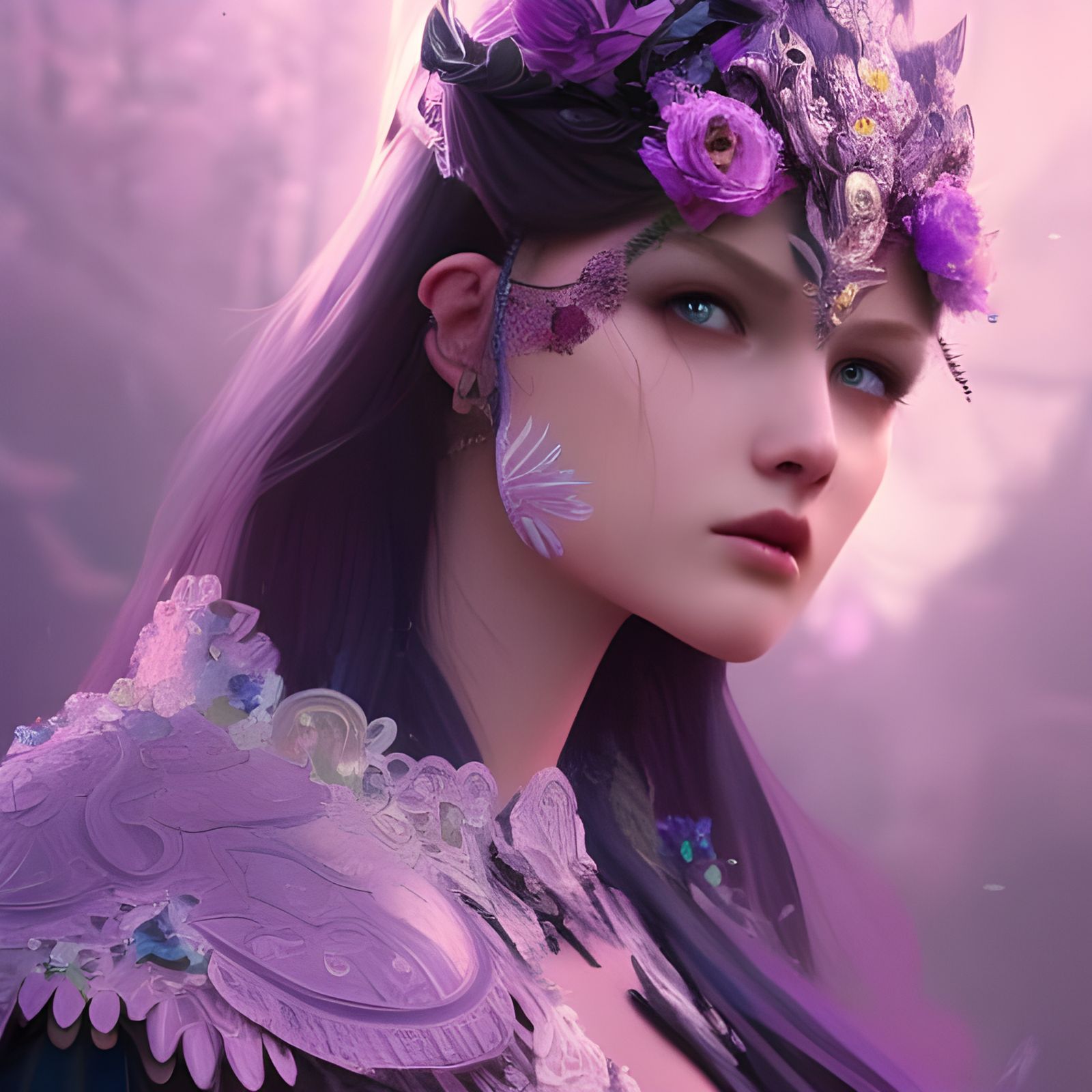 Adorable Girl in Crystal Warrior Armor