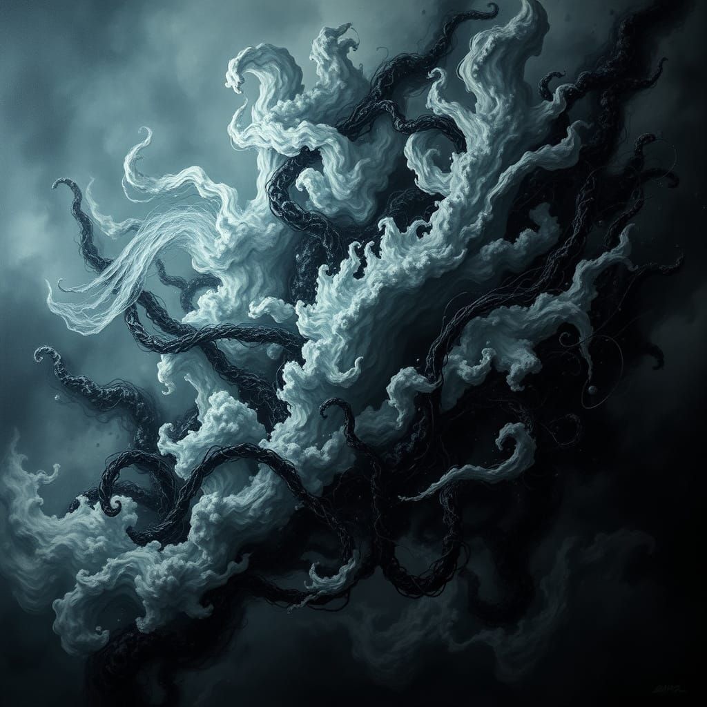 Cosmic Abyss in Dark Cyberpunk Style