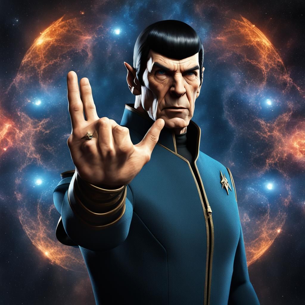 Detailed Vulcan Salute in Deep Color