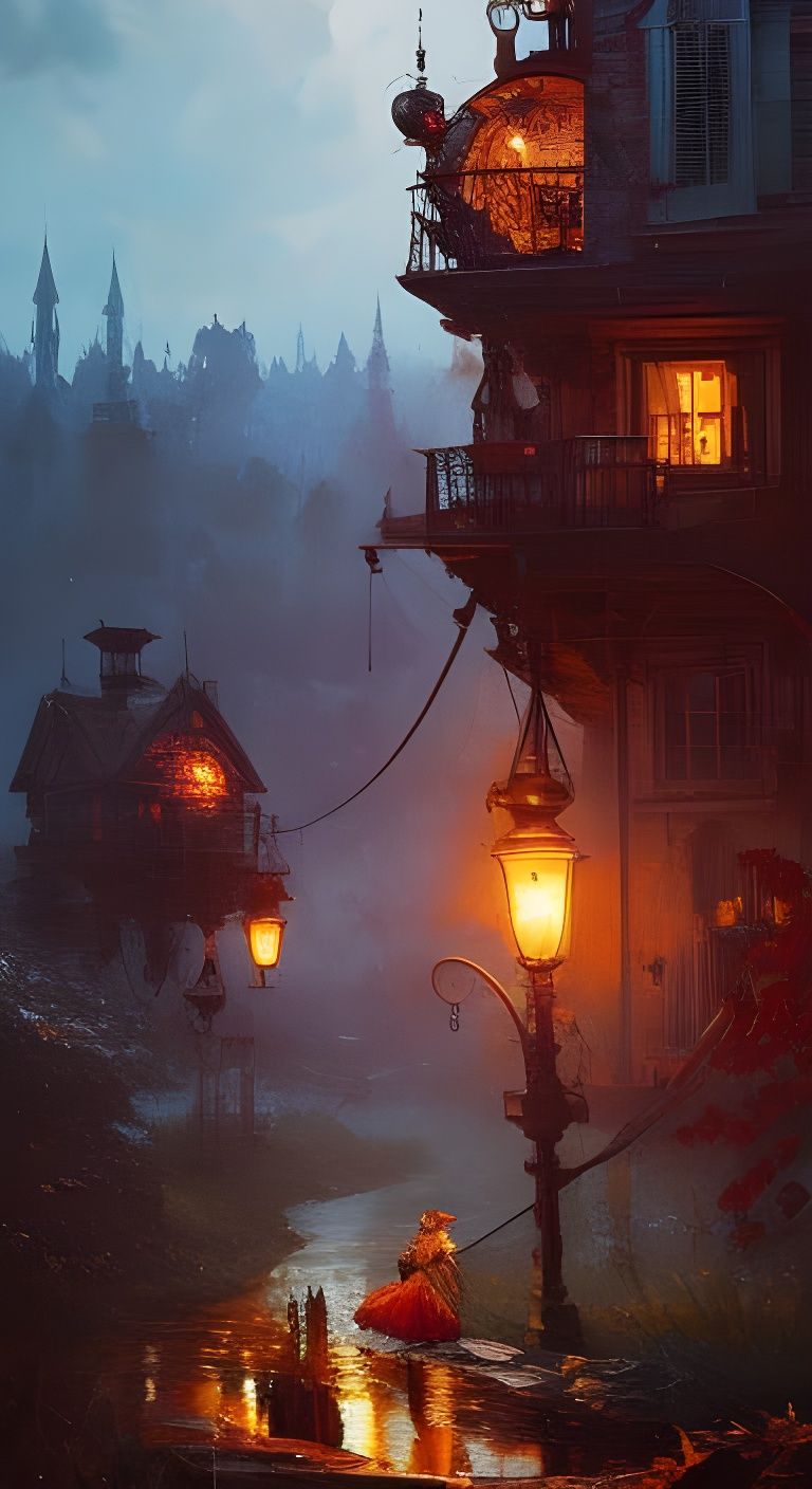 Steampunk Strawberry Fantasy in Impasto Style