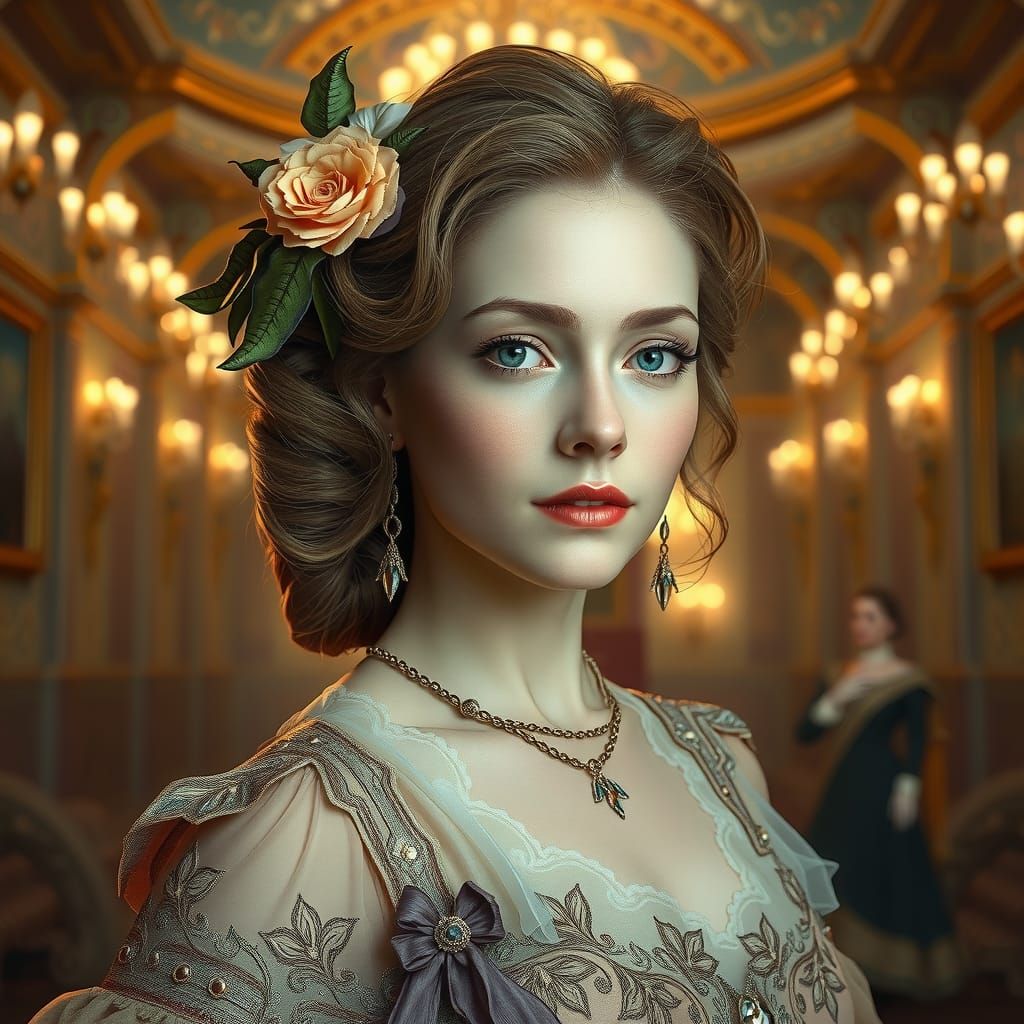 Sarah's Ballroom Portrait Inspired by Labyrinth in Art Nouve...