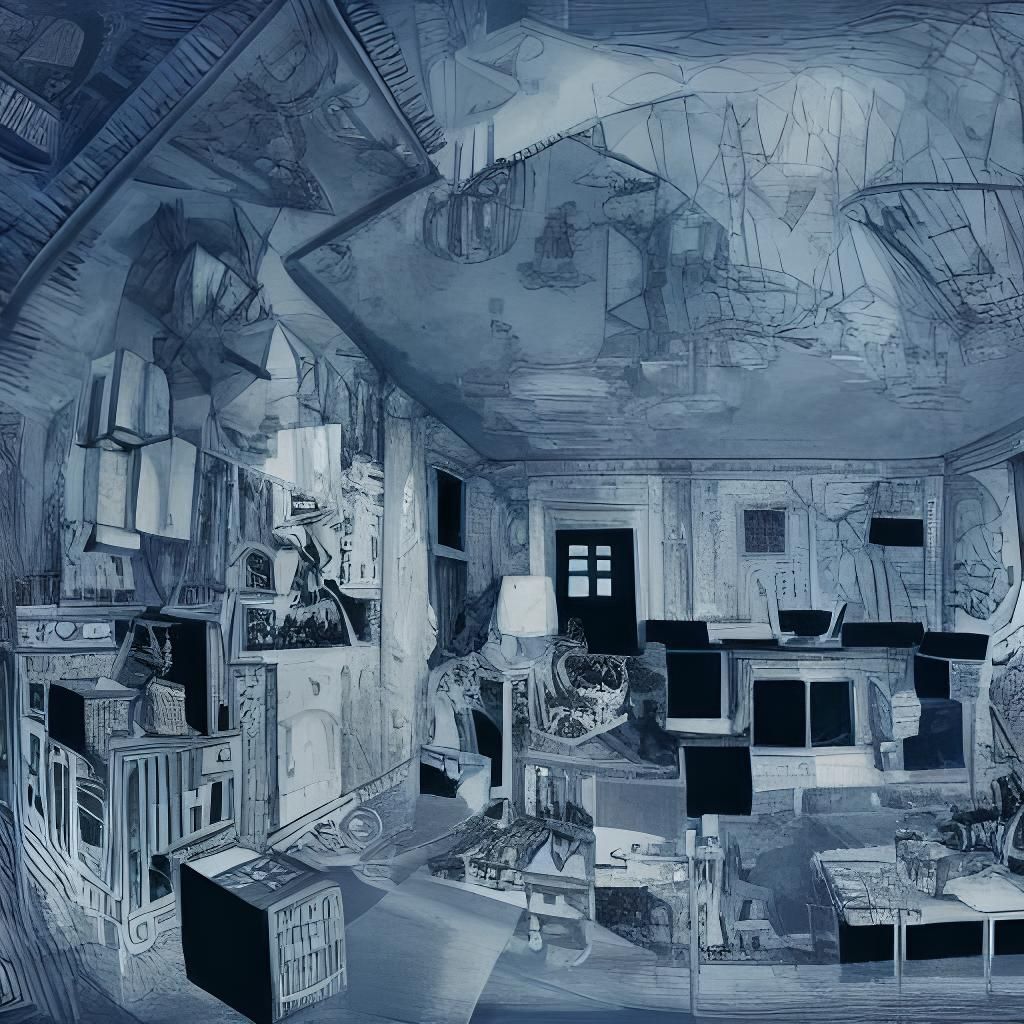 Dali's Apartment: Hyperdetailed Ink Storybook Illustration