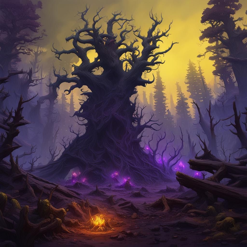 Dark Fantasy Dead Forest Concept Art