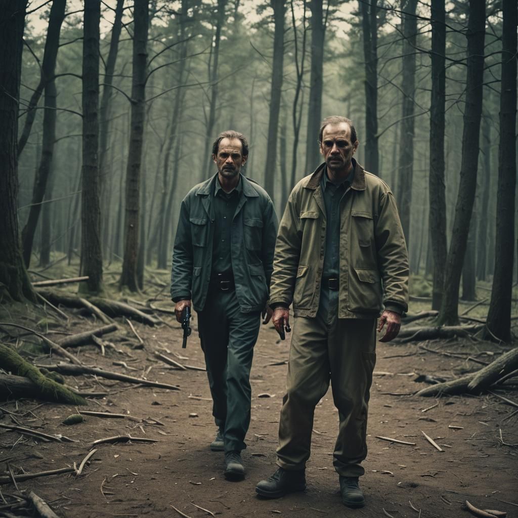 Menacing Serial Killer in Cinematic Film Still