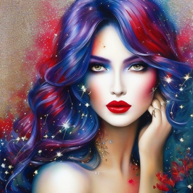 Stunning Watercolor Portrait of a Beautiful Woman