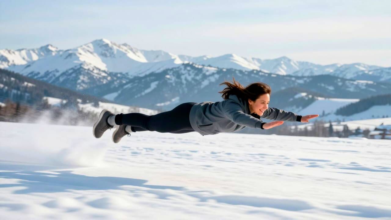 Flying Physio Soars Over Snowy Mountain Peaks