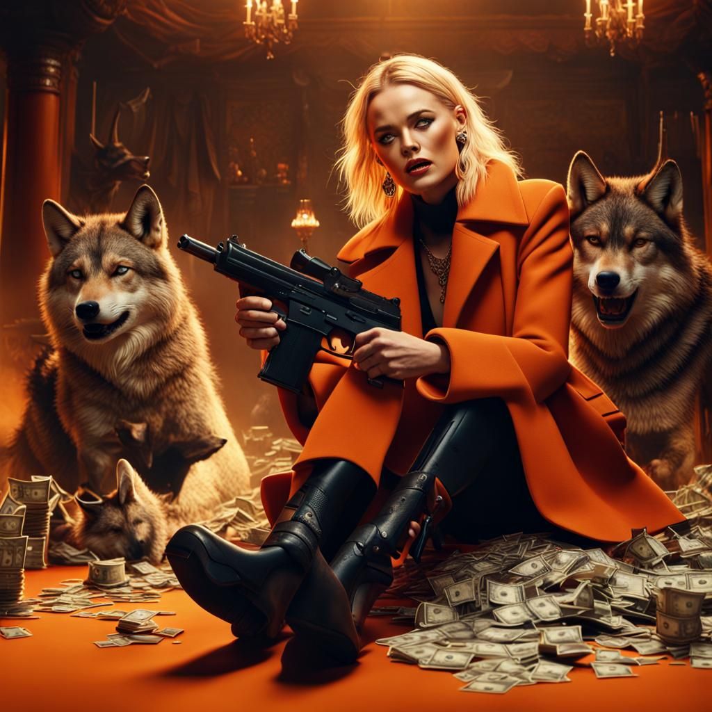 Zara Larsson with Wolves in Digital Matte Painting