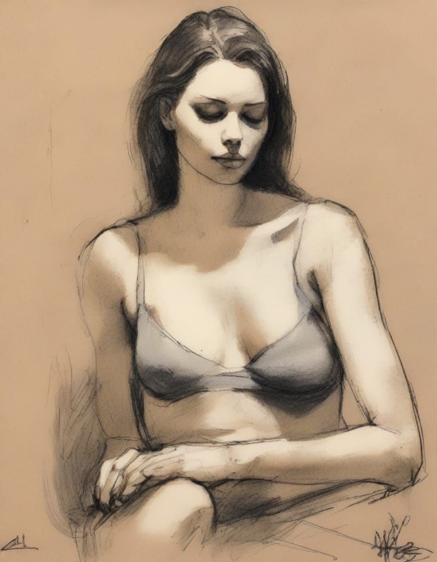 Elegant Female Form in Seductive Repose