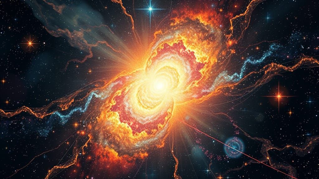 Ethereal Quasar Mosaic in Cosmic Surrealism