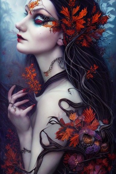 Goddess of Samhain: Detailed Maximalist Matte Painting