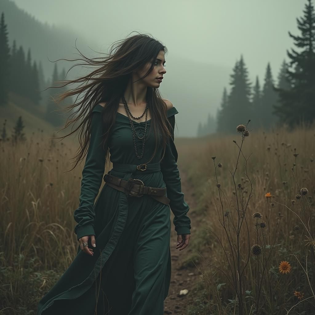 Mysterious Sorceress in Lovecraftian Post-Apocalyptic World