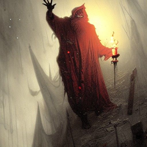 Demon Santa Claus in Horrific Engraving Style