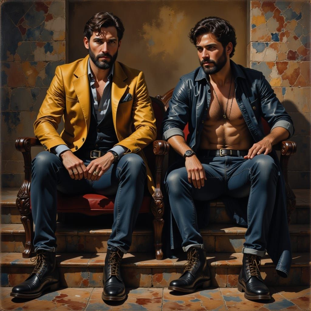 Goya-Inspired Dual Portrait of Dignified Men