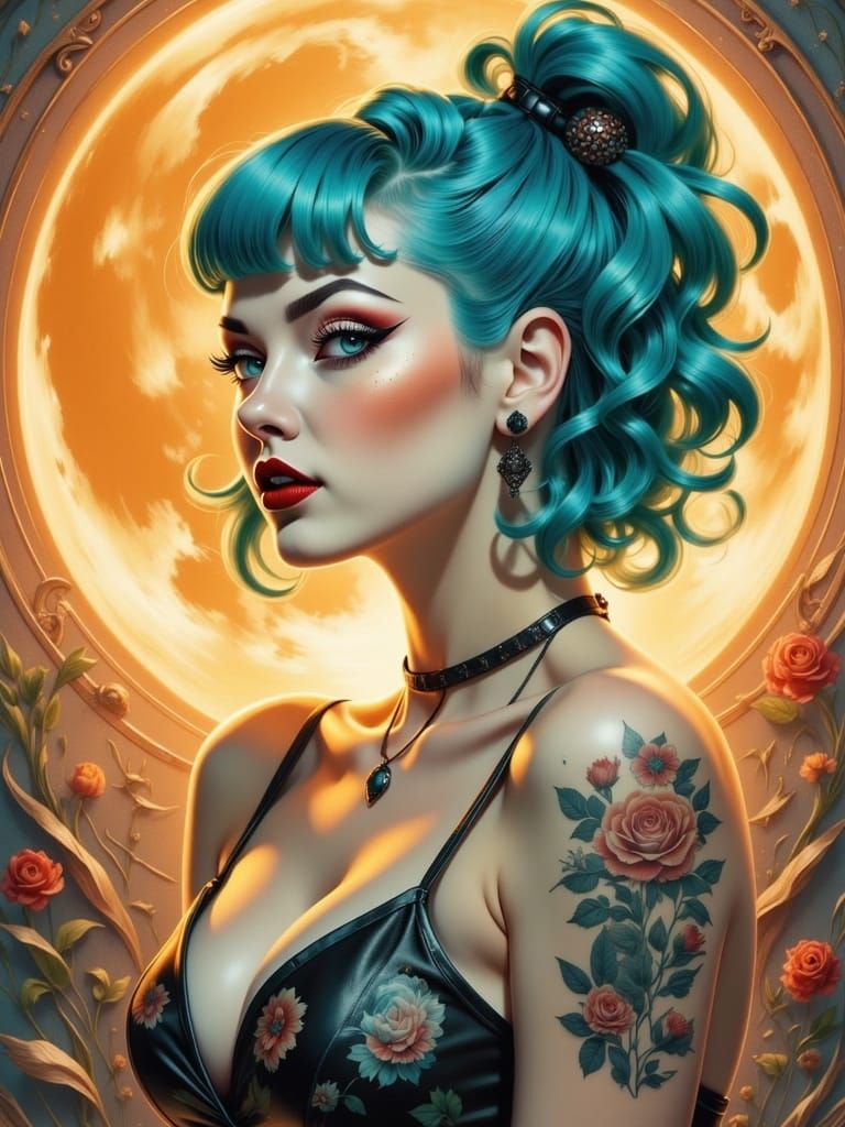 Surreal Pin-Up Goddess Embodies Spring Equinox Spirit