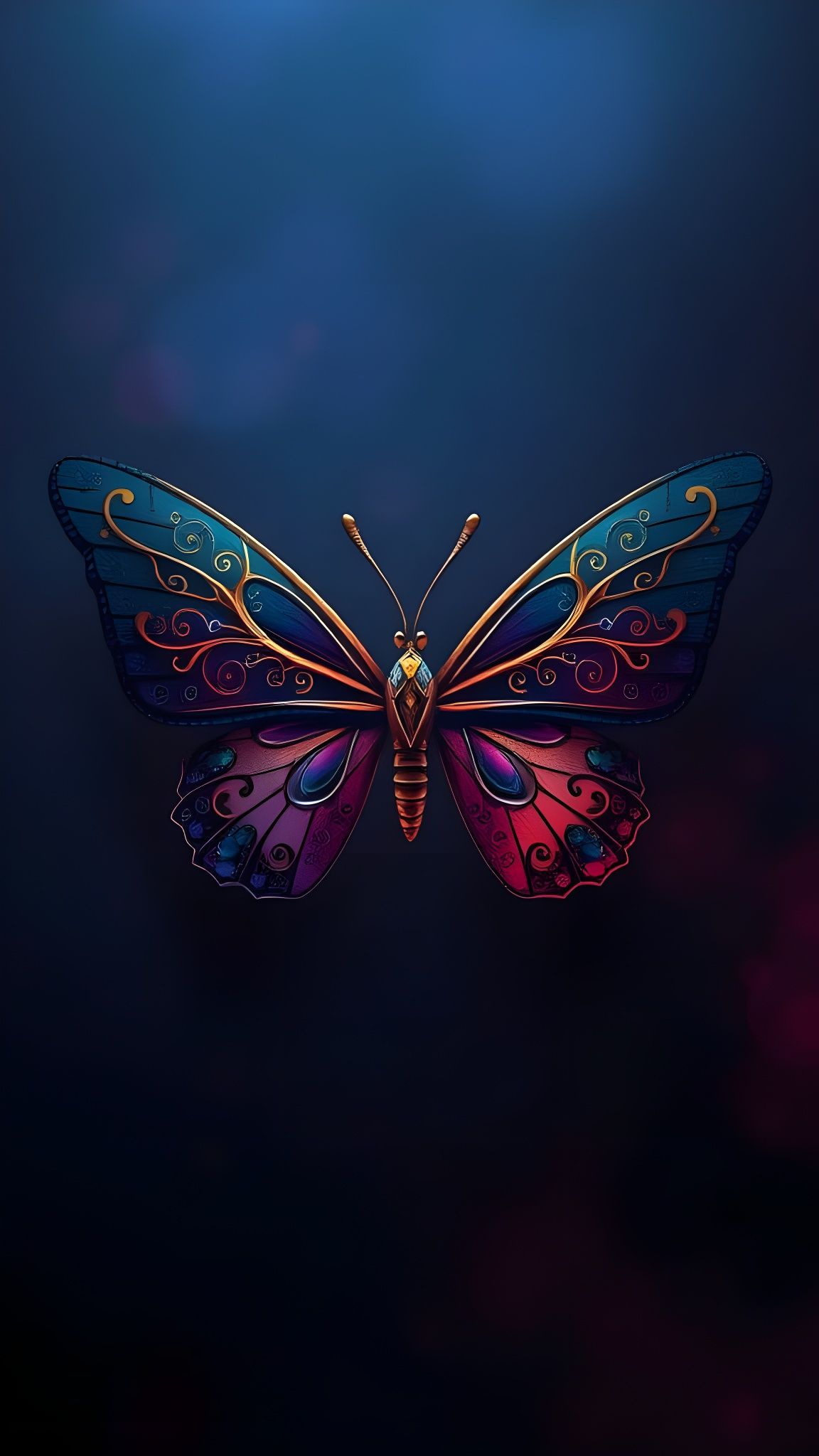 Majestic Butterfly with Ornate Wings in Fantasy Art