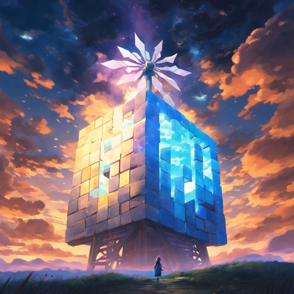 Magical Windmill in Surreal Landscape