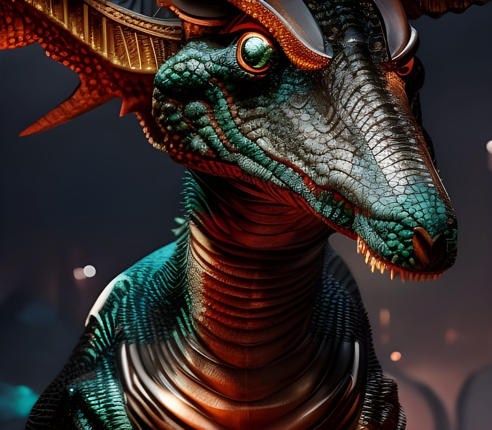 Intriguing Dinosaur in a Detailed Matte Painting