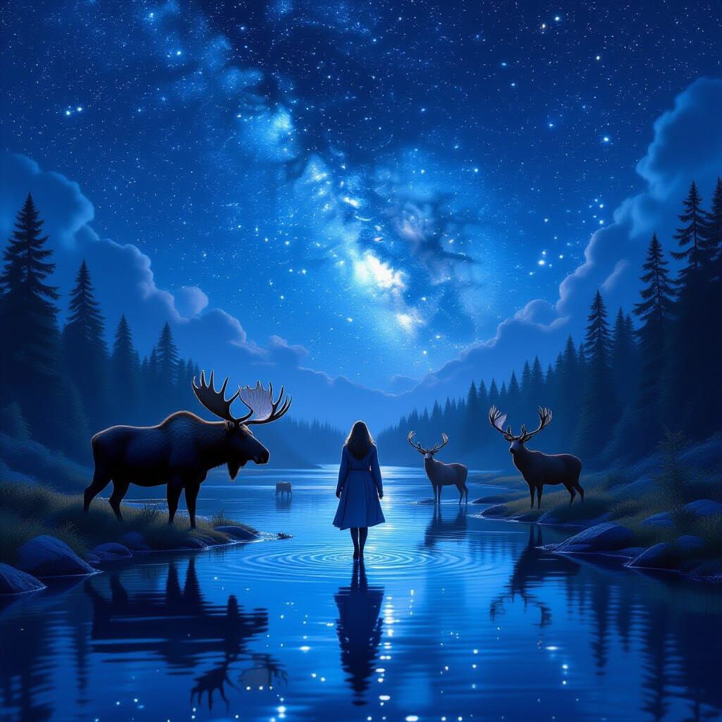 Woman and Wildlife by Starry River