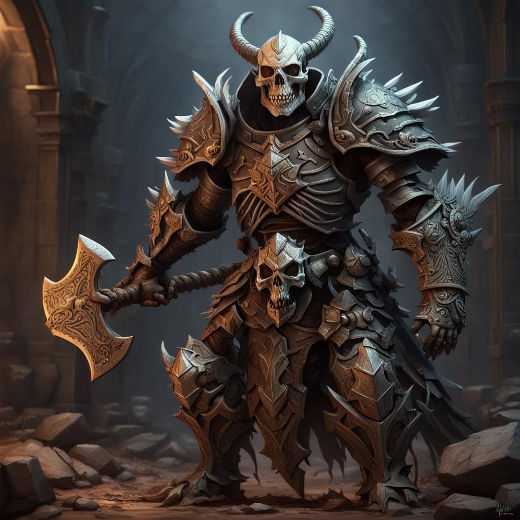 Ogre Dragon Paladin in Dark Fantasy Style