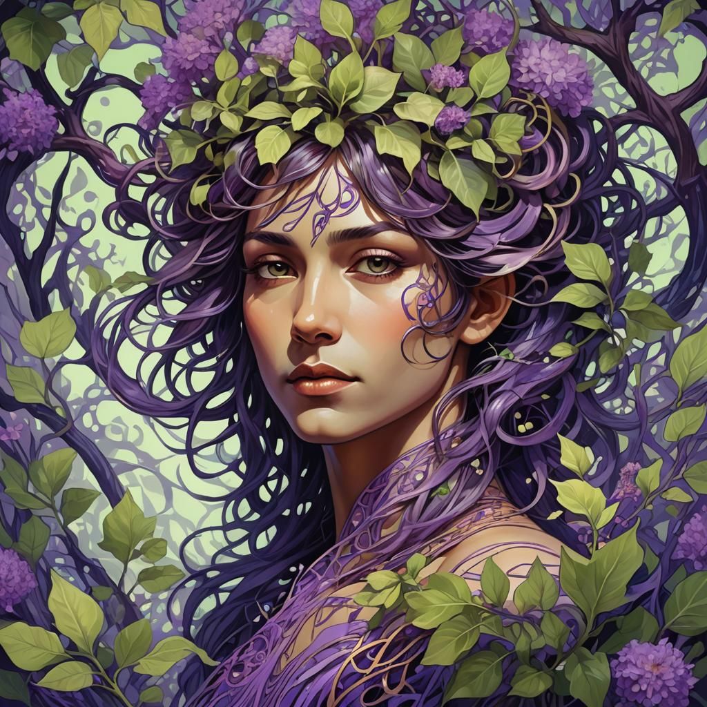 Surreal Music-Inspired Portrait in Alphonse Mucha Style