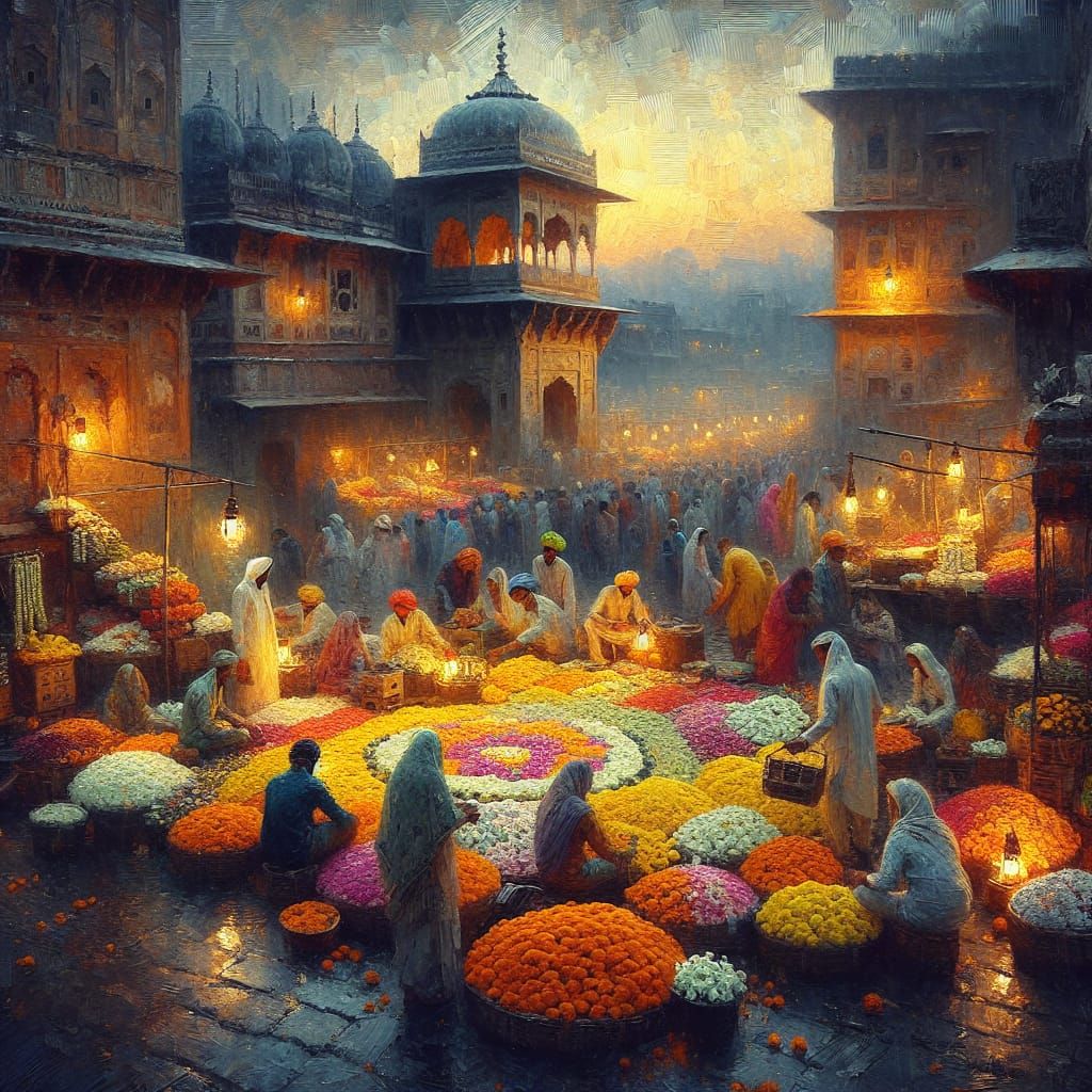 3AM at the Flower Market in Jaipur