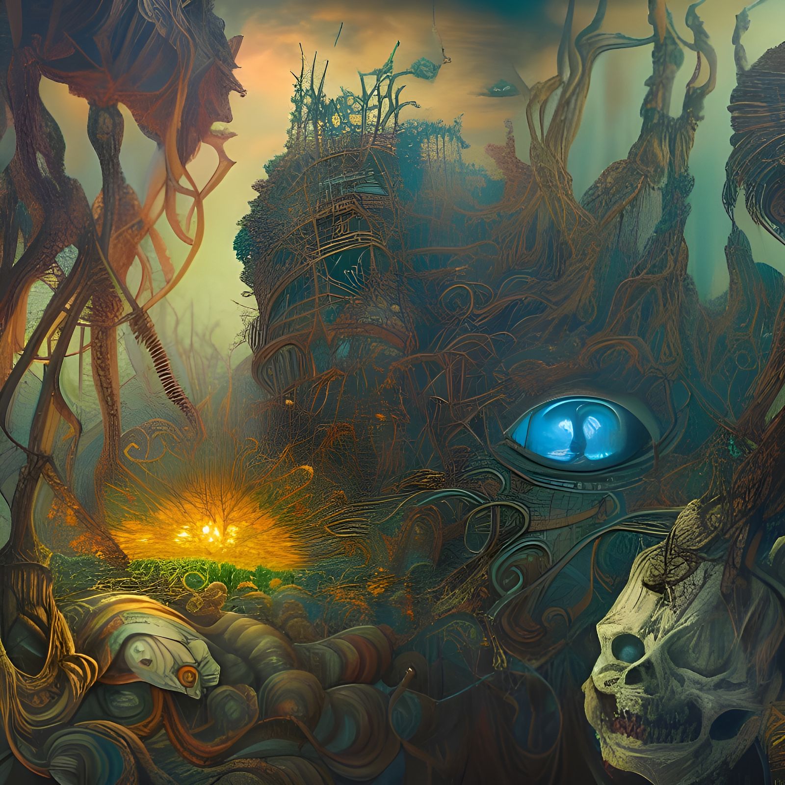 Surreal Crypt Screams in Visionary Style