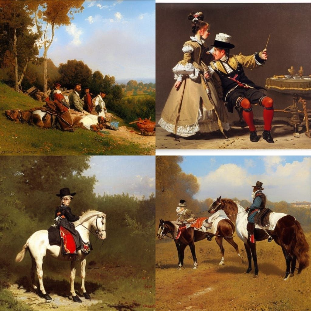 Historical Military Scene in Academic Style