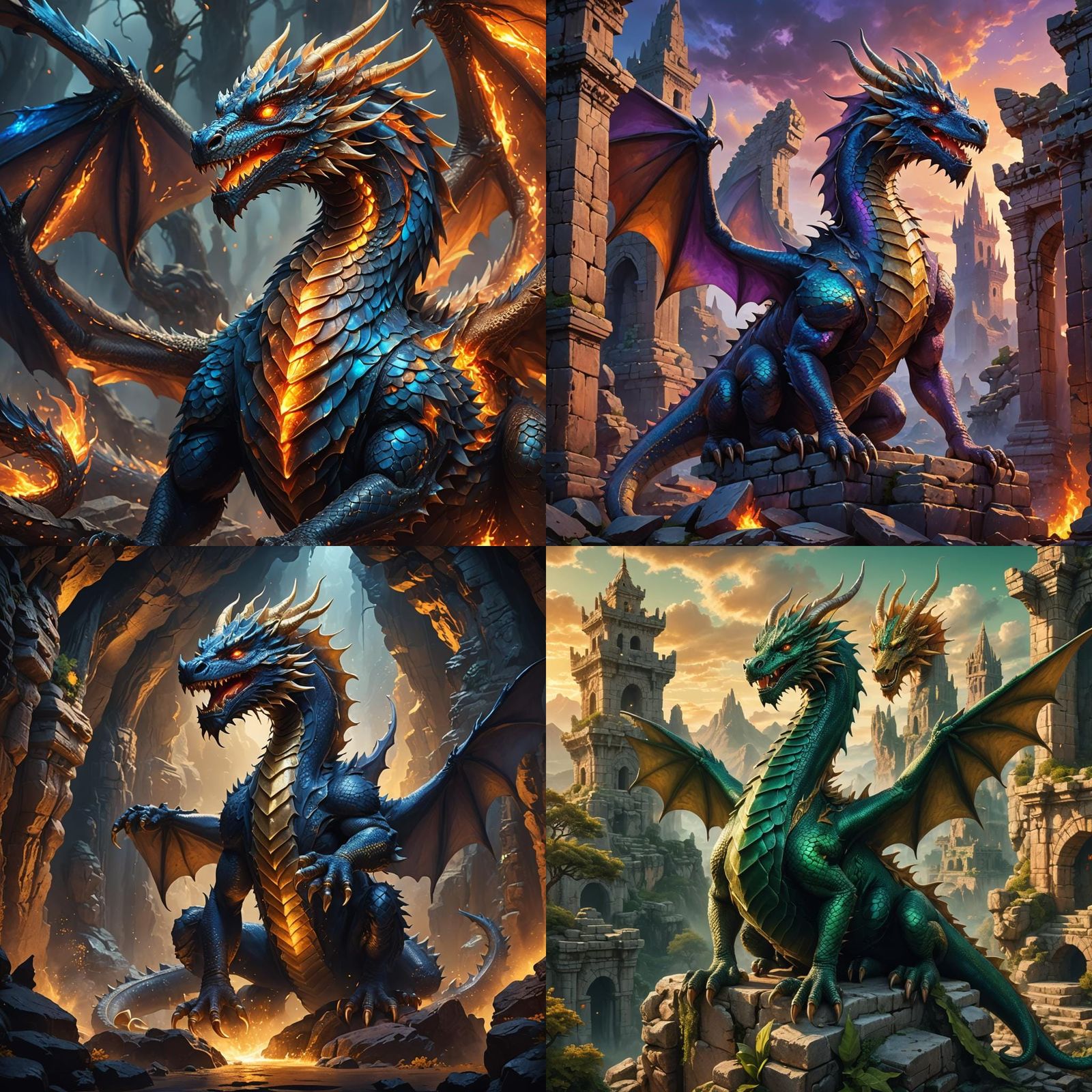 Detailed Dragon Concept Art in Deep Color