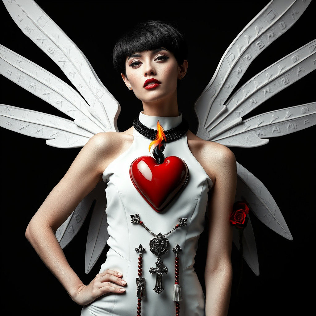 Avant-Garde Model in Dada-Inspired Fashion