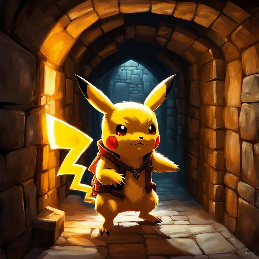 Pikachu as a rogue from dungeons and dragons