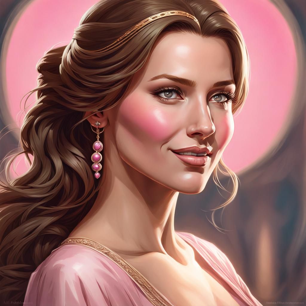 Elegant Portrait of a German Woman in Hyperdetailed Style