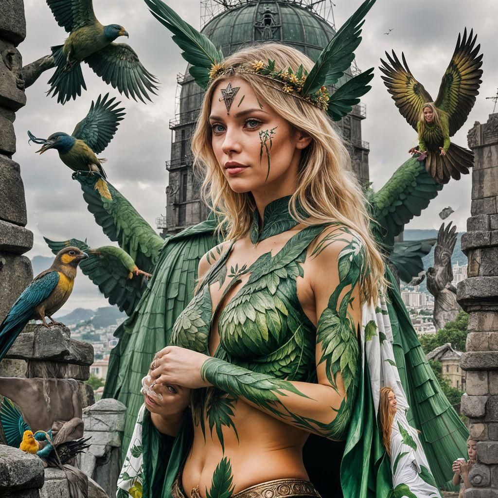 Exotic Bird Body Art in Rio de Janeiro