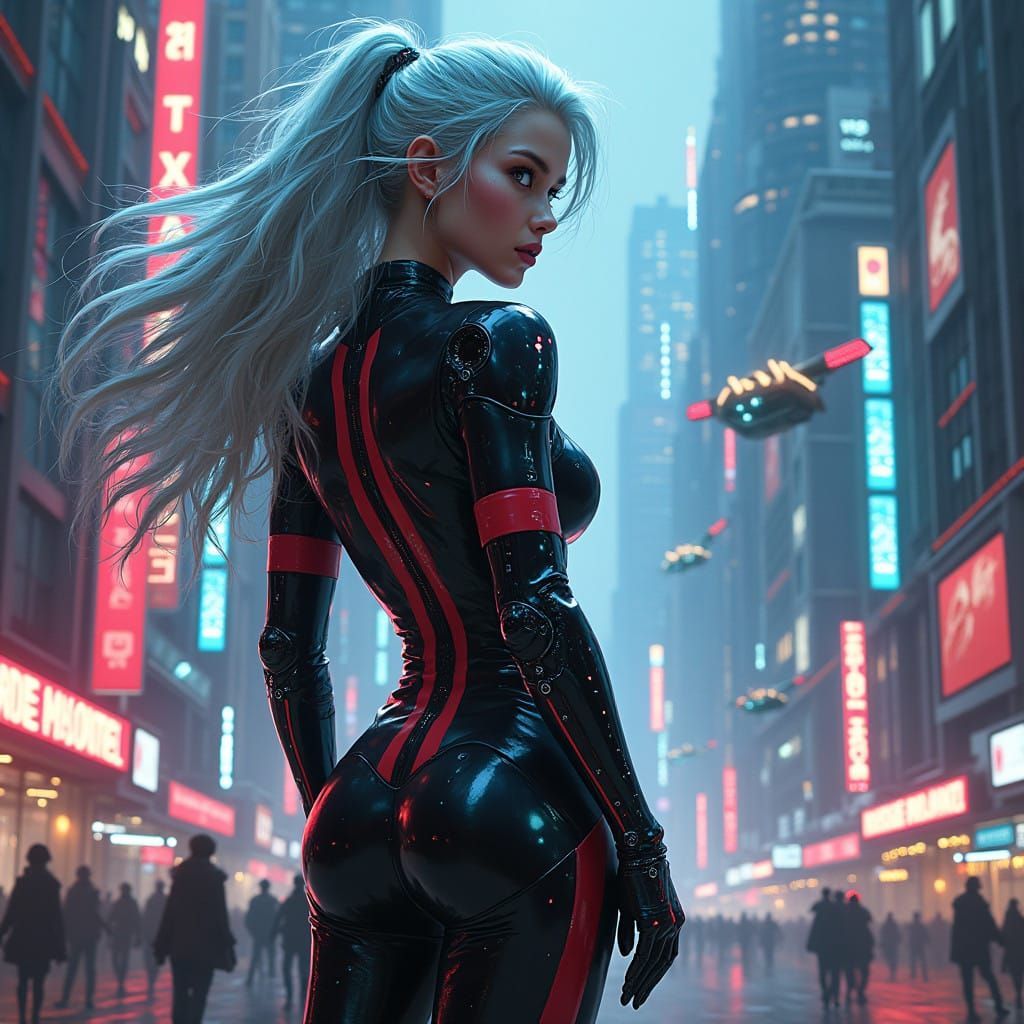 Futuristic Cyberpunk Pin-up Girl